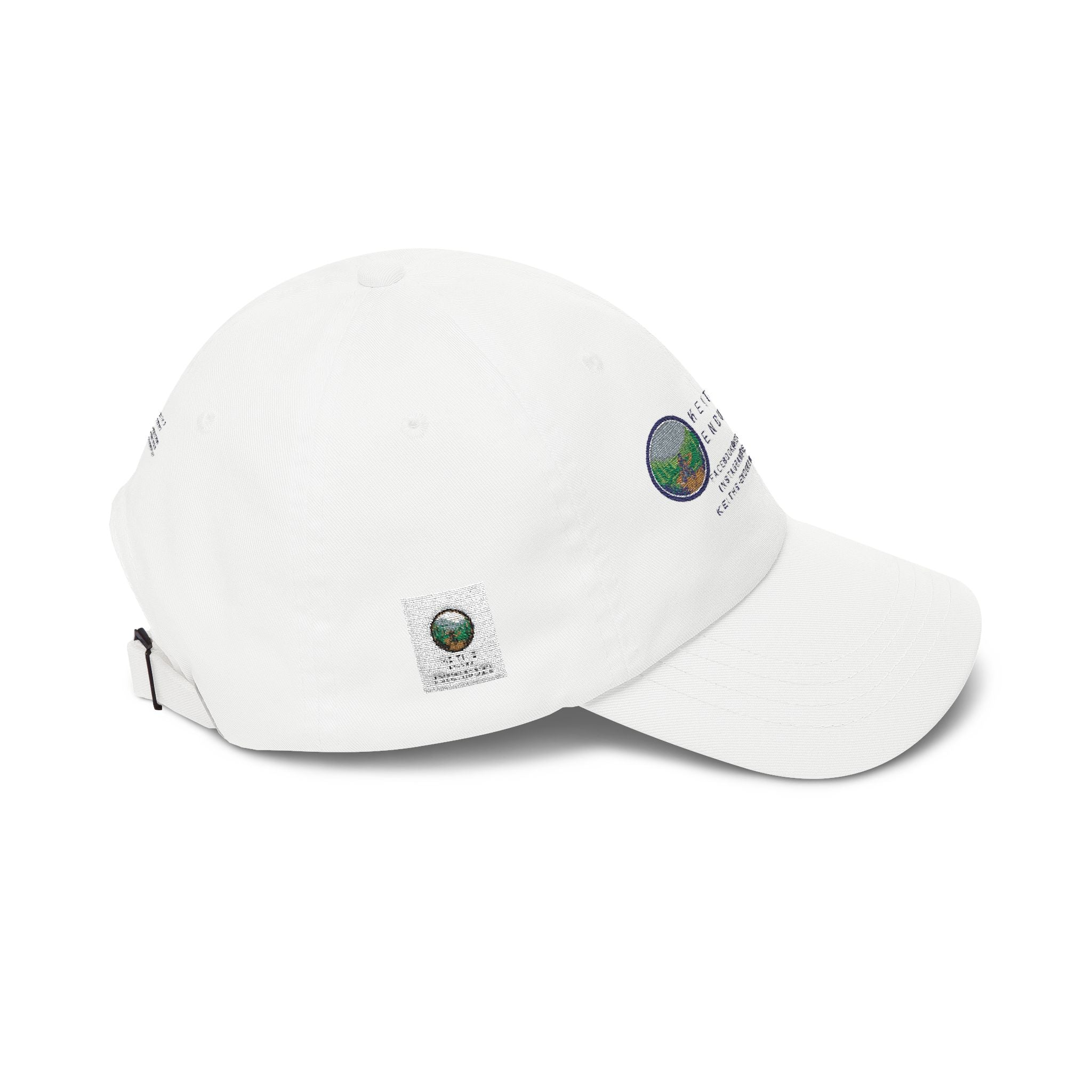 Dad Cap — Keith’s Enduro Logo Embroidered White Baseball Hat