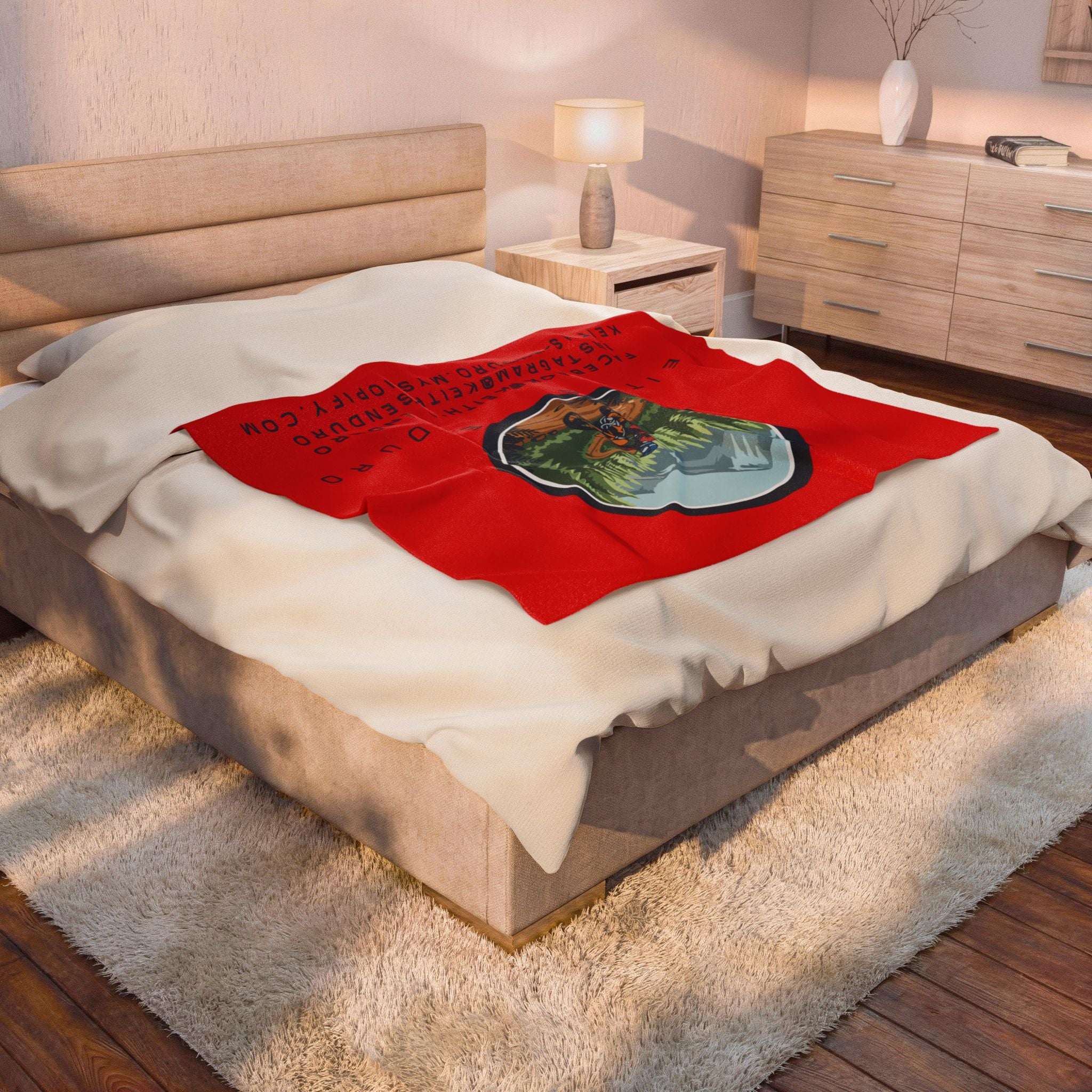 Enduro Motorcycle Velveteen Plush Blanket — Keith's Enduro Logo Throw