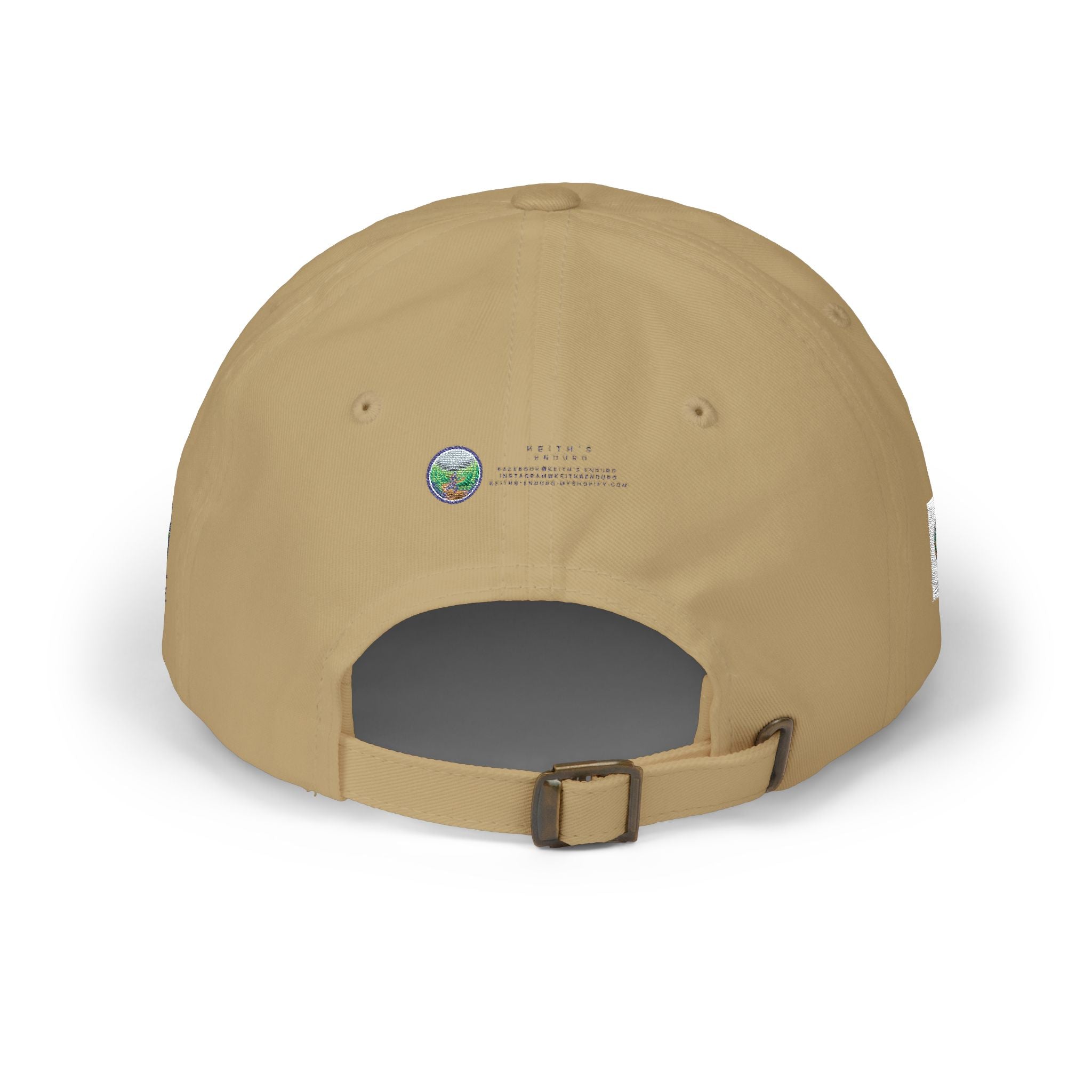 Dad Cap — Keith’s Enduro Logo Embroidered White Baseball Hat