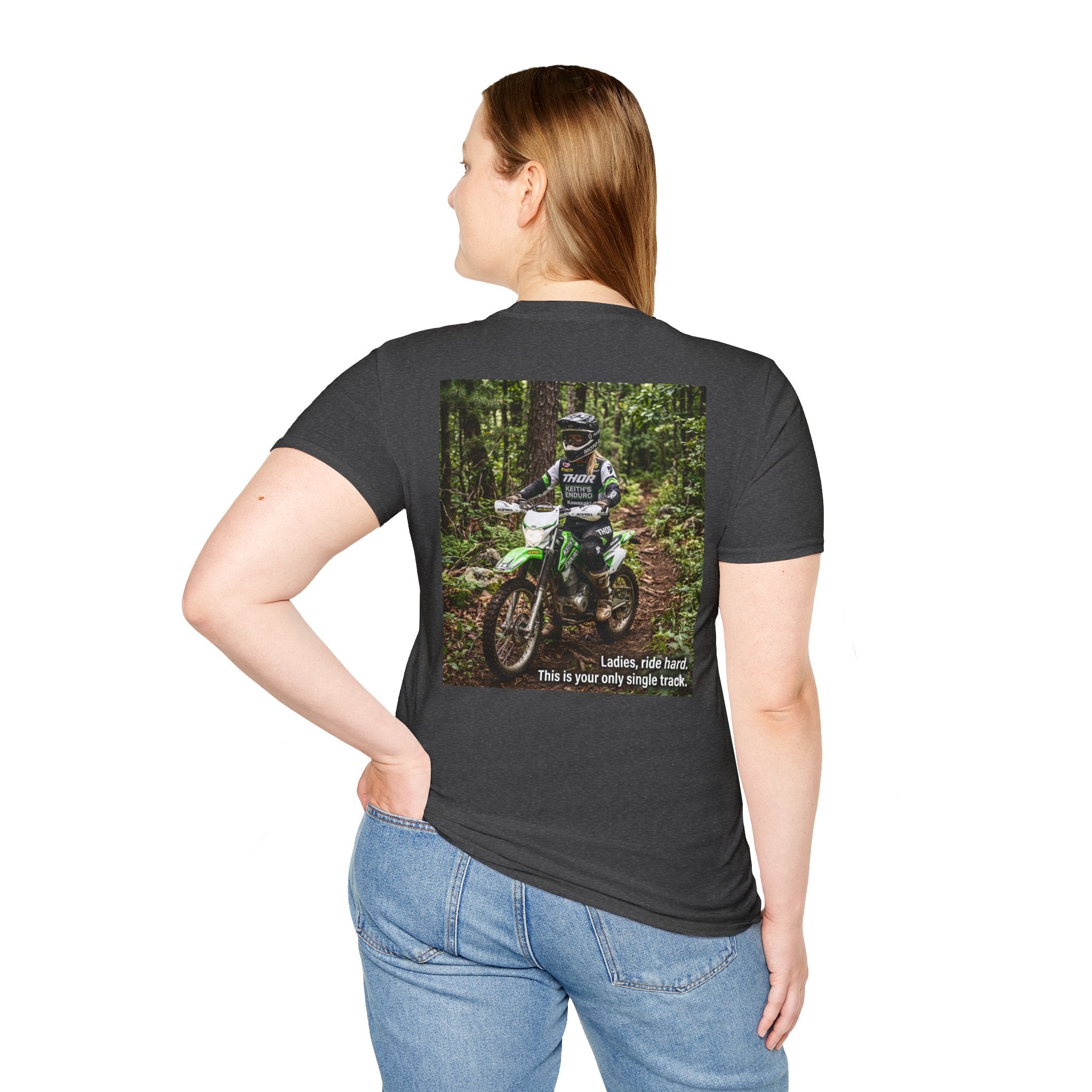 Women's Dirt Bike T-Shirt — "Ladies, ride hard" Tee