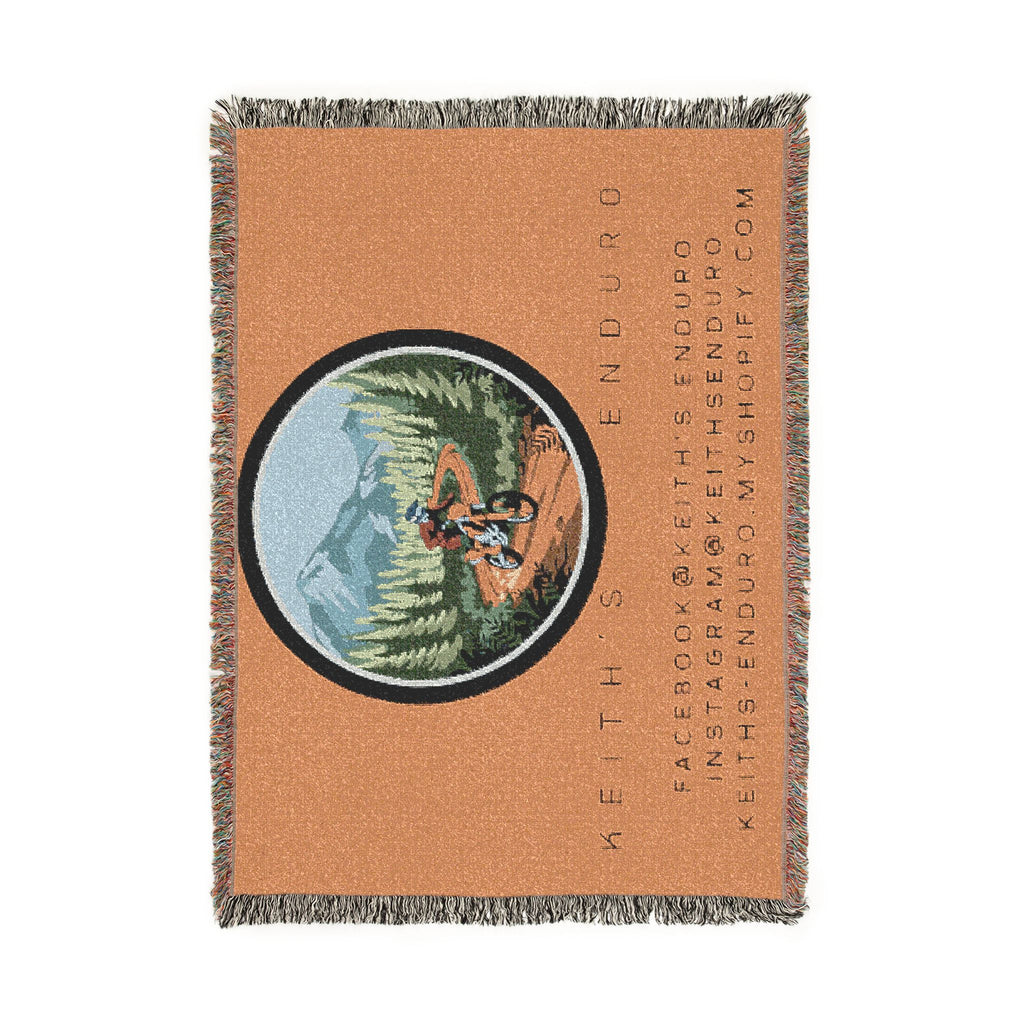 Woven Blanket —  Dirt Bike Camping Throw (Keith's Enduro)
