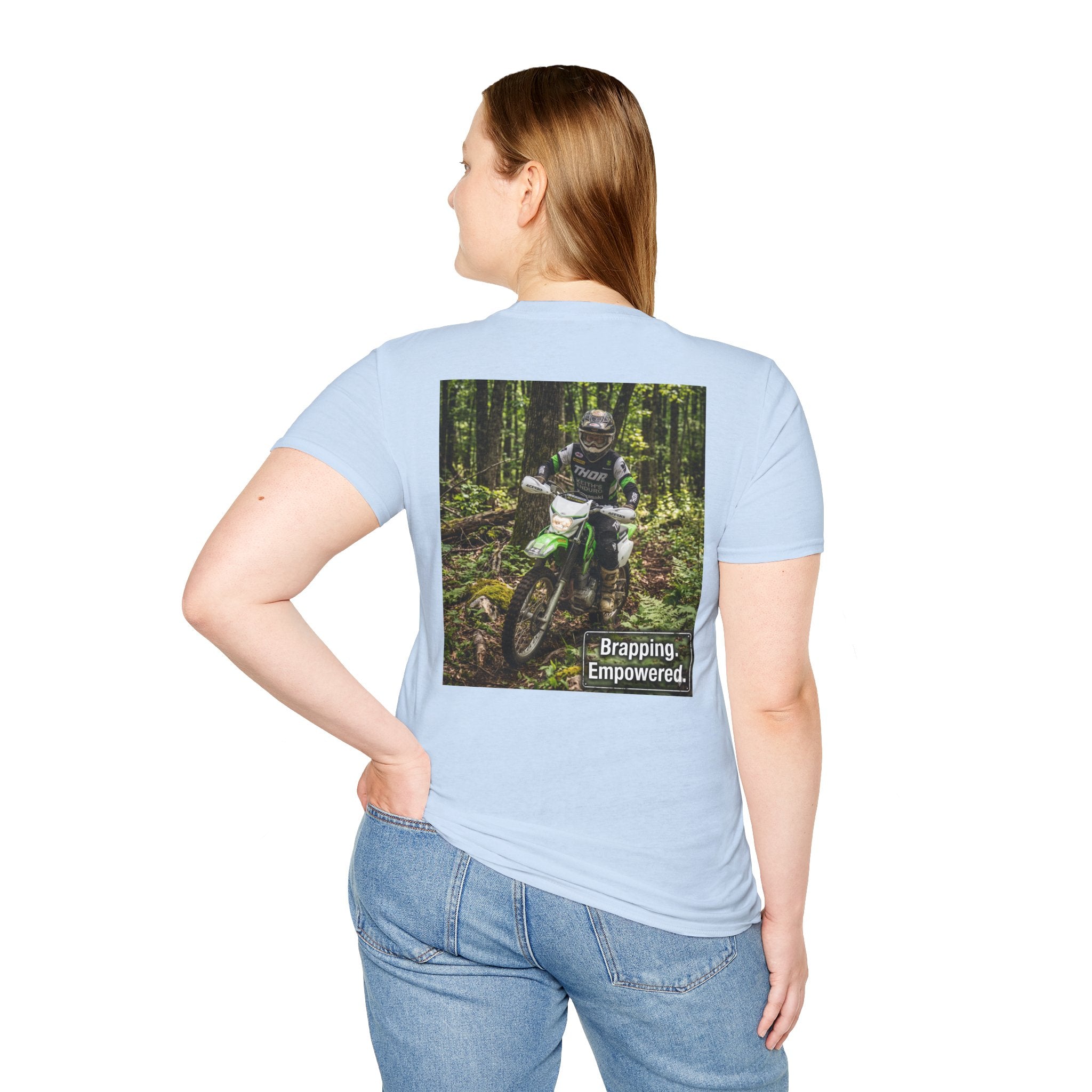 Women's Dirt Bike T‑Shirt — "Brapping Empowered" Graphic Tee