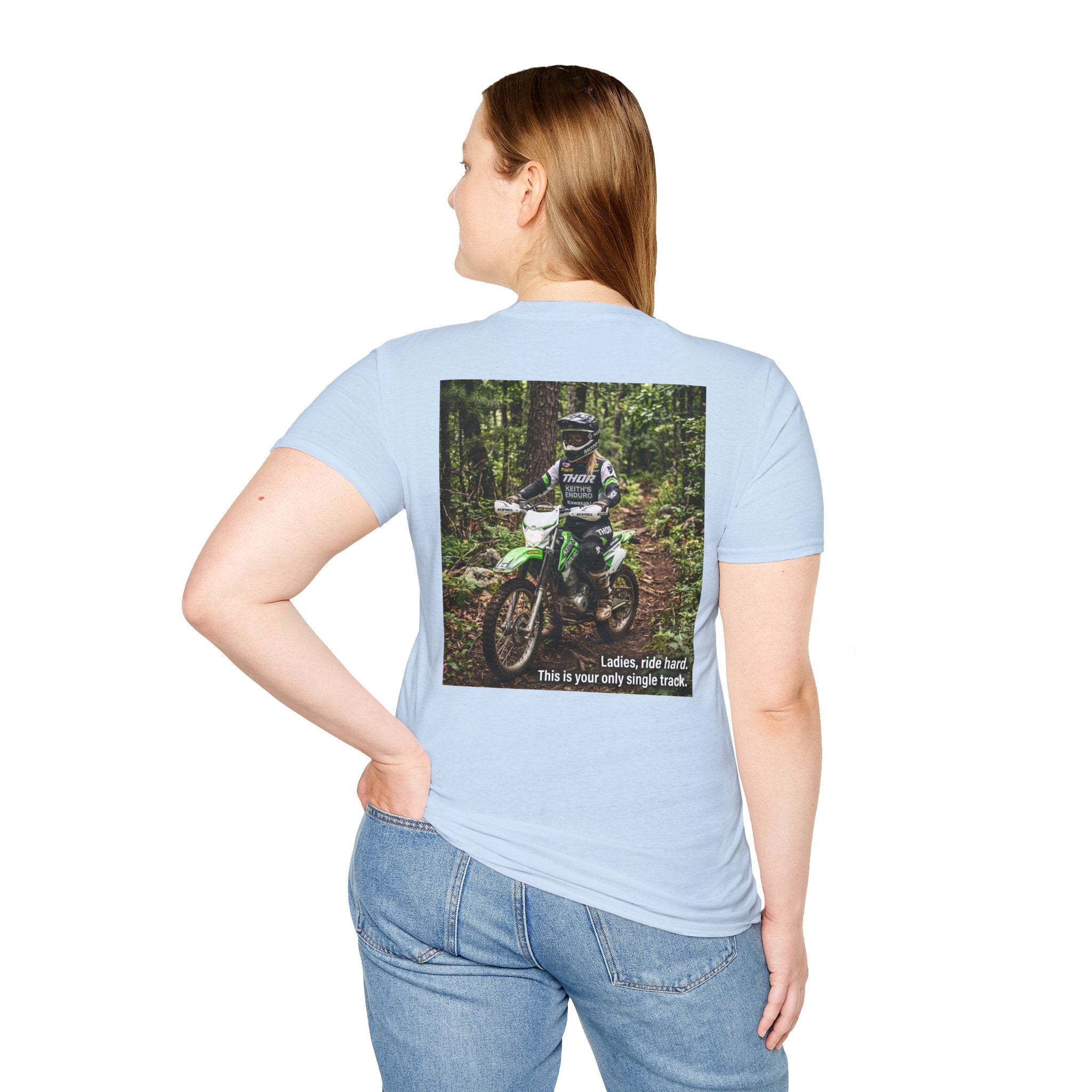 Women's Dirt Bike T-Shirt — "Ladies, ride hard" Tee