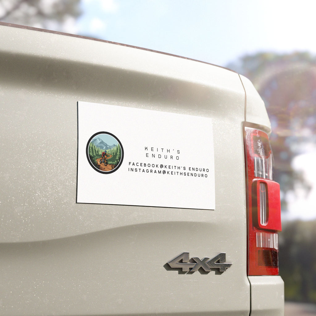 Enduro Rider Car Magnet — Keith's Enduro Logo & Social Handle Decal