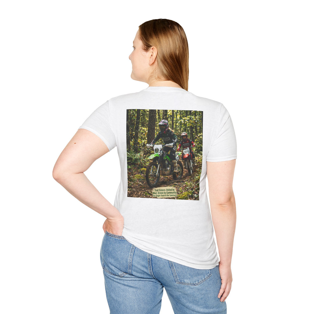 Women's dirt bike T-Shirt — "Trail Sisters" graphic Dirt Bike Tee
