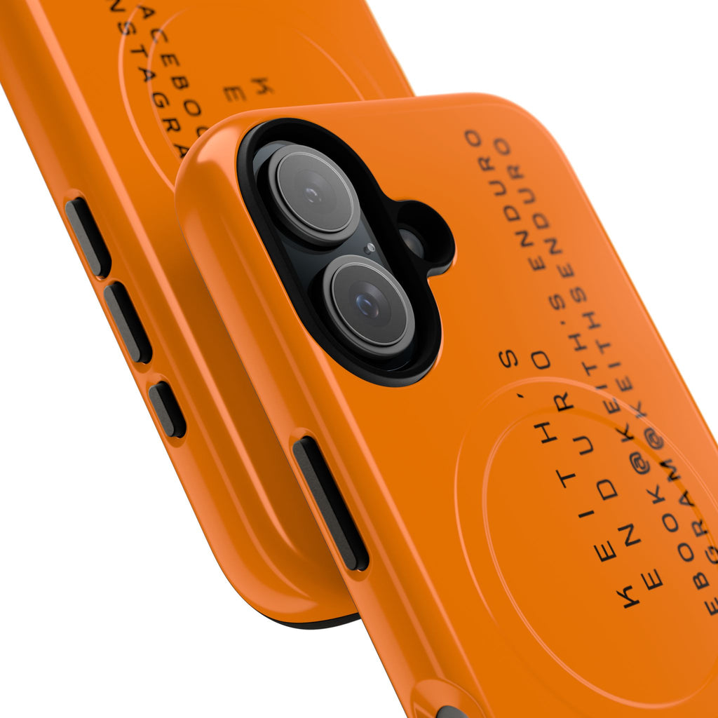 Tough Magnetic Phone Case — Orange Adventure Design with ‘Keith’s Enduro’ Logo