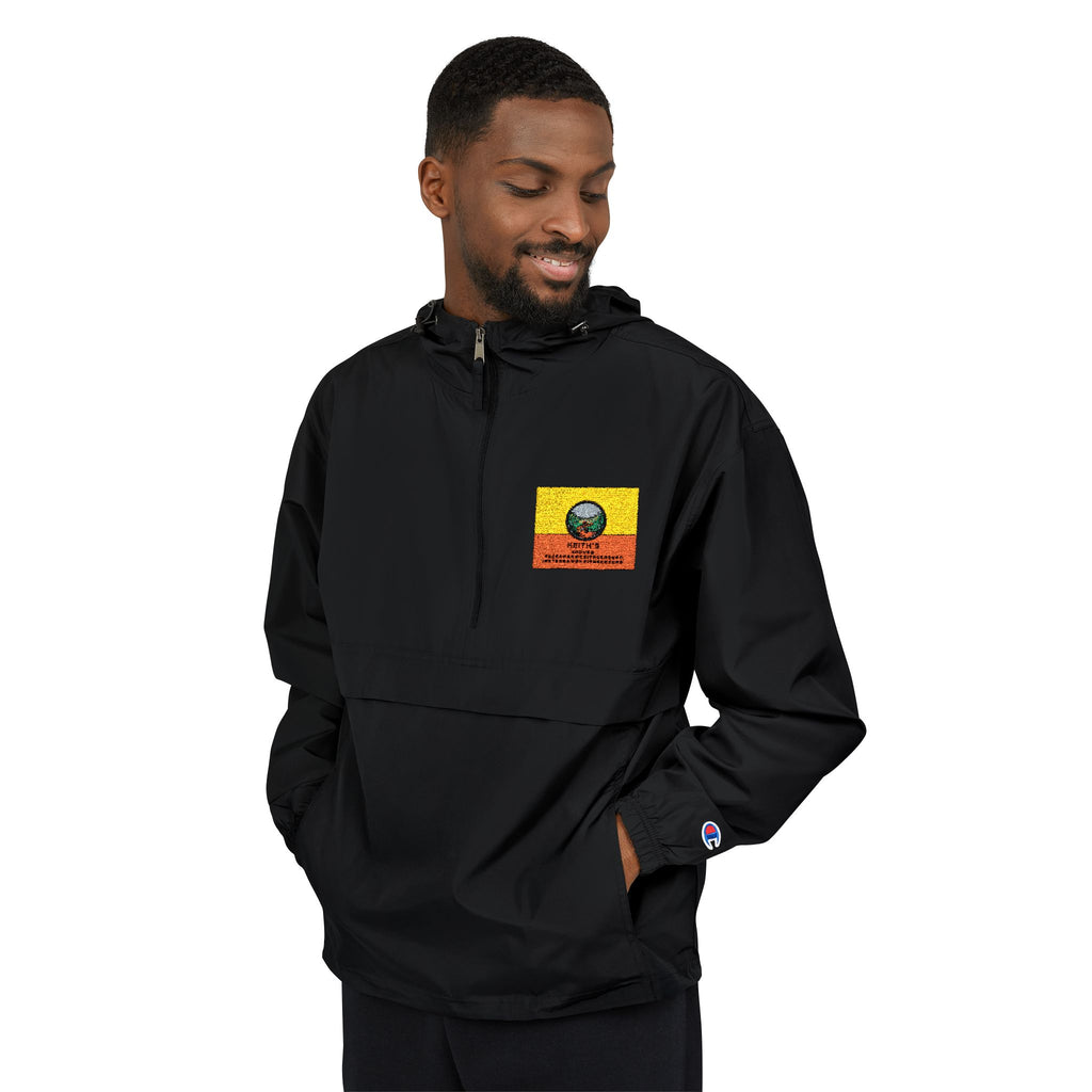 Champion Anorak Jacket — Sunflower Skull Patch Packable Windbreaker