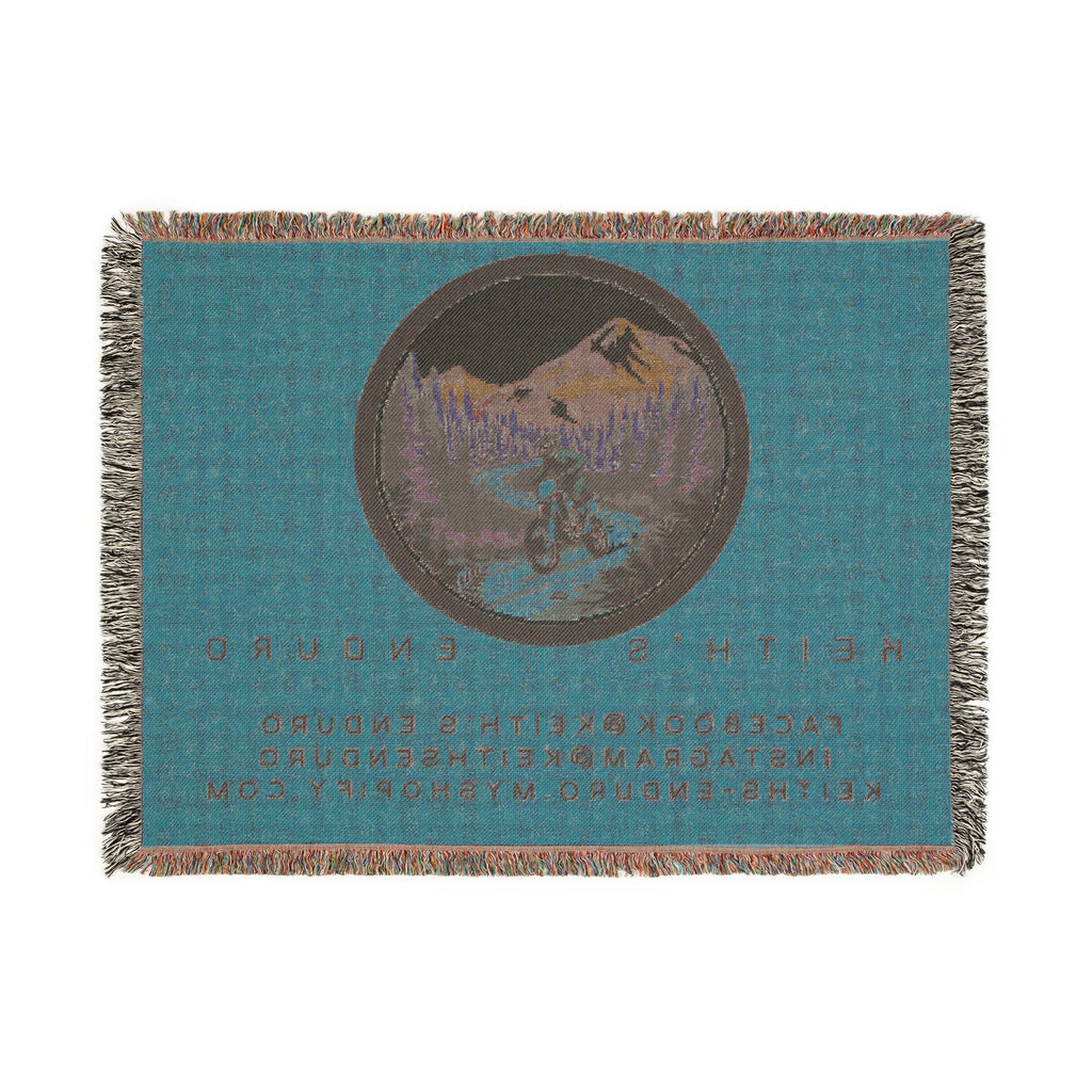 Woven Blanket —  Dirt Bike Camping Throw (Keith's Enduro)