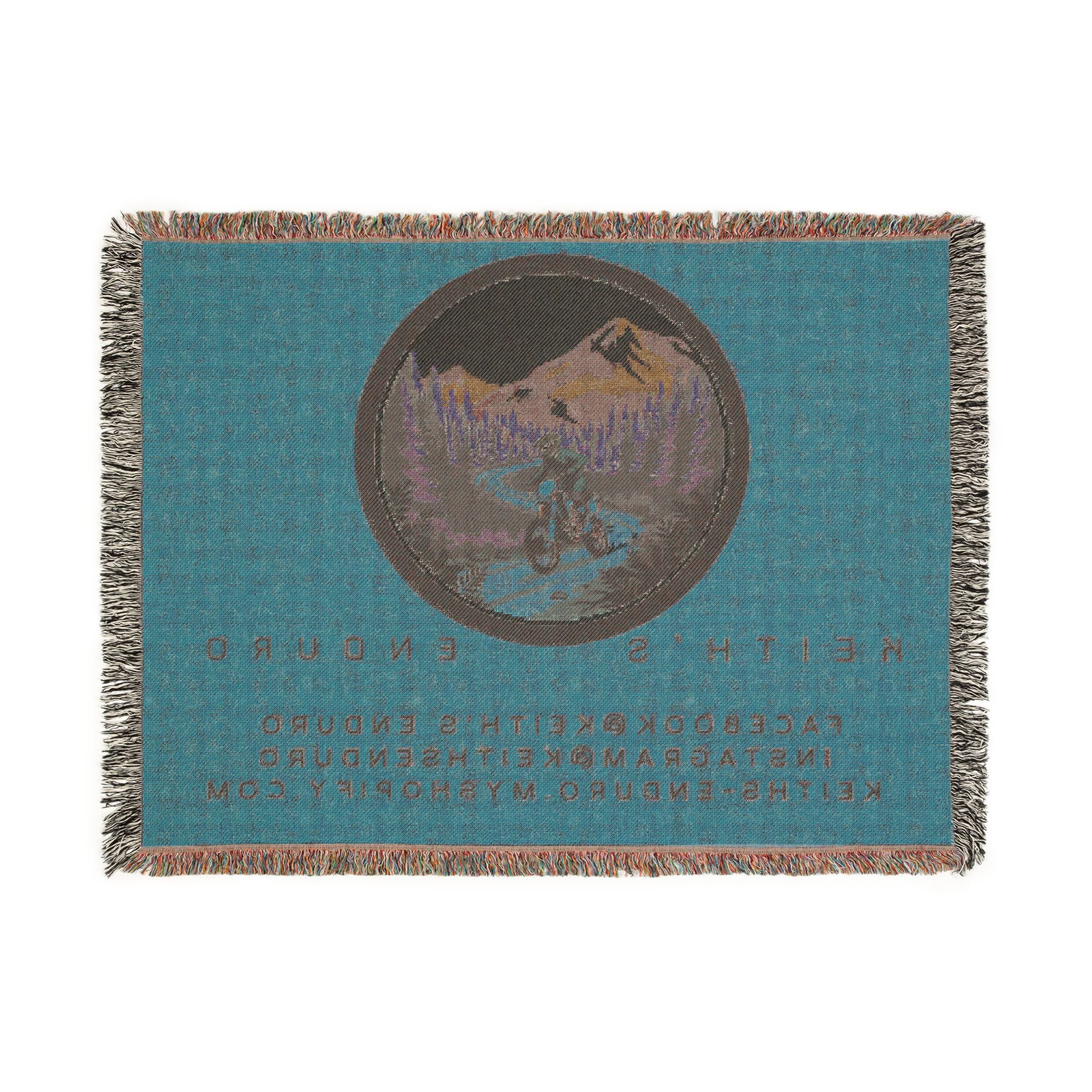 Woven Blanket —  Dirt Bike Camping Throw (Keith's Enduro)