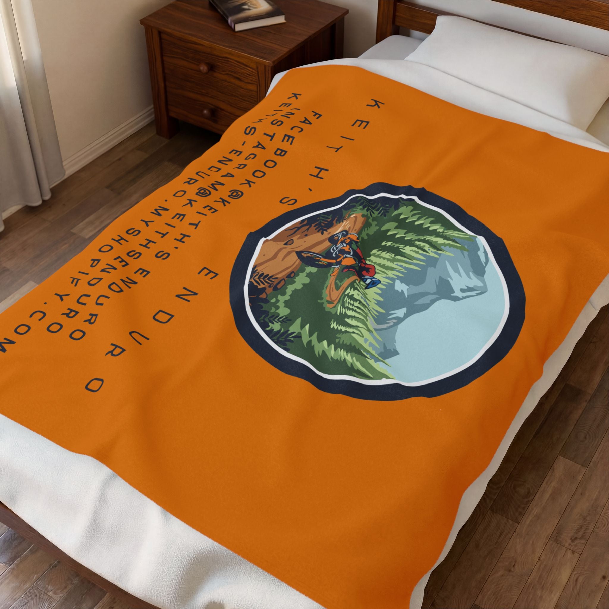 Plush Blanket — Keith's Enduro Dirt Biking Logo Throw