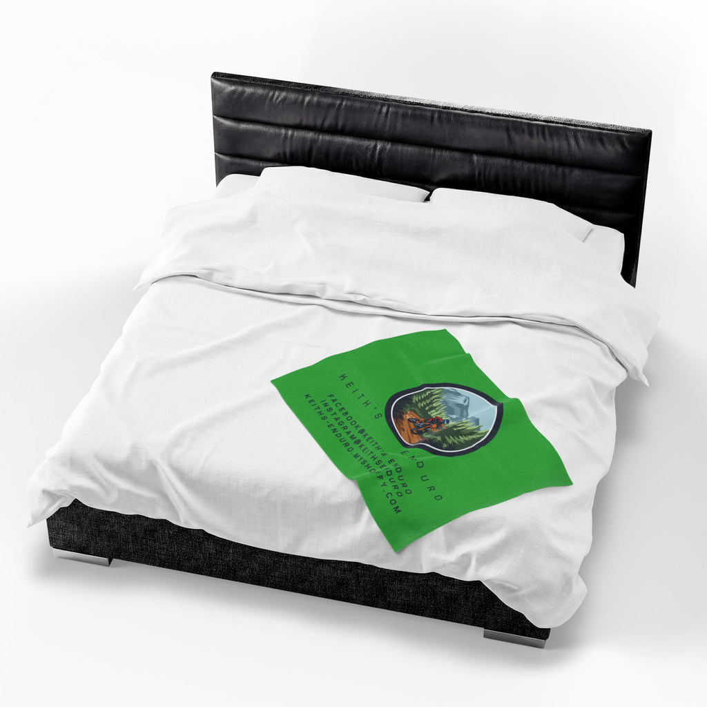 Enduro Motorcycle Velveteen Plush Blanket — Keith's Enduro design